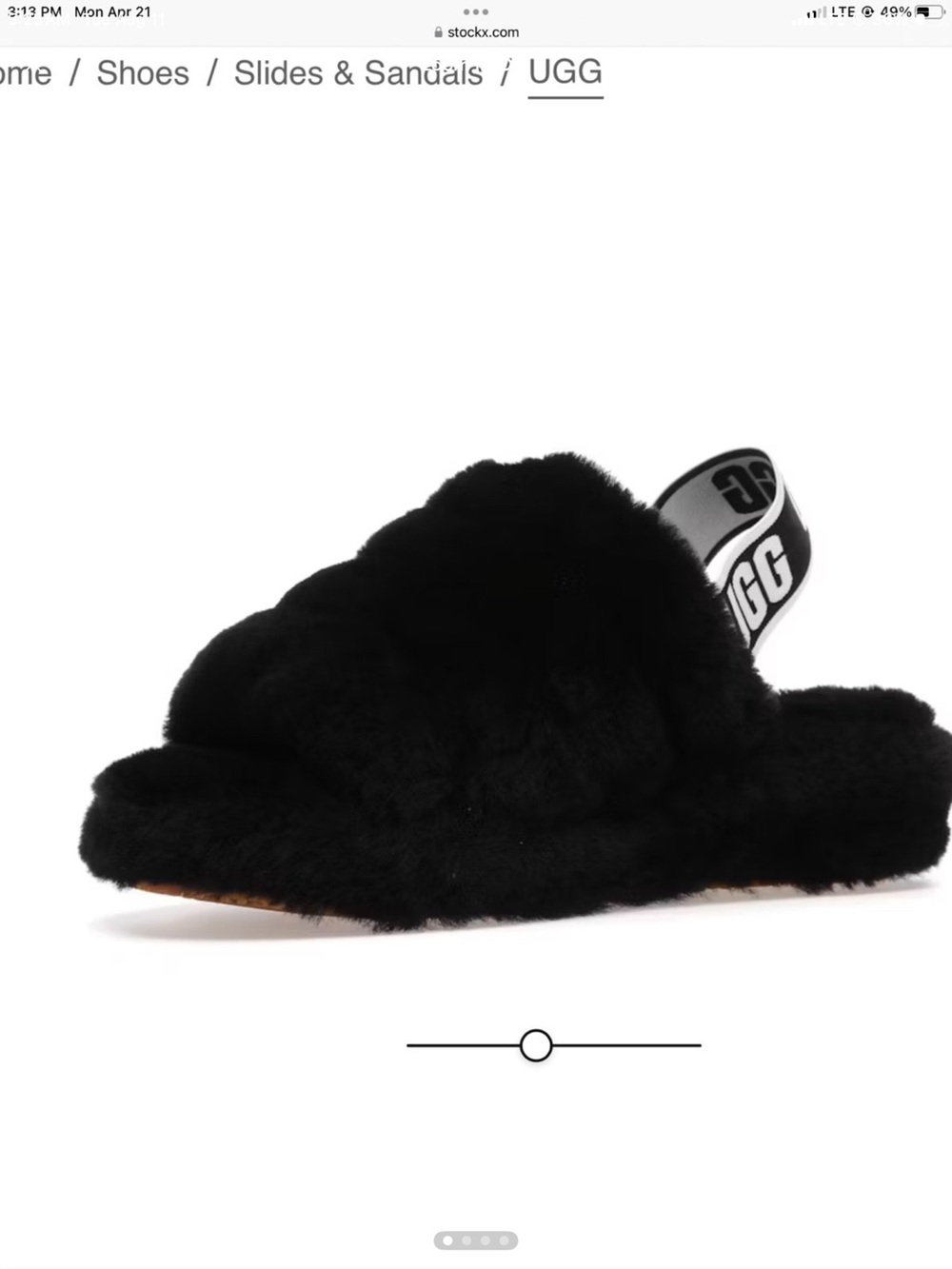 UGG Women’s Black Fluff Slingback Slide